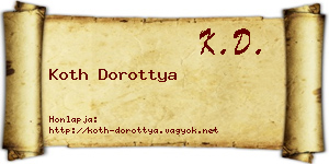 Koth Dorottya névjegykártya